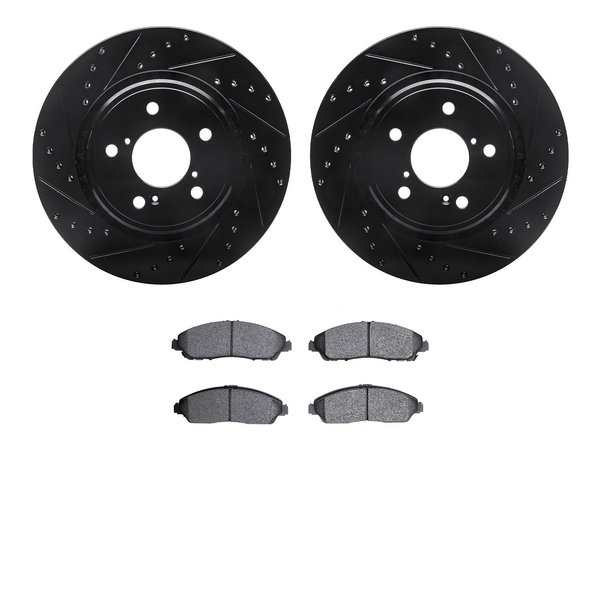 Dynamic Friction Co 8502-59084, Rotors-Drilled and Slotted-Black with 5000 Advanced Brake Pads, Zinc Coated 8502-59084